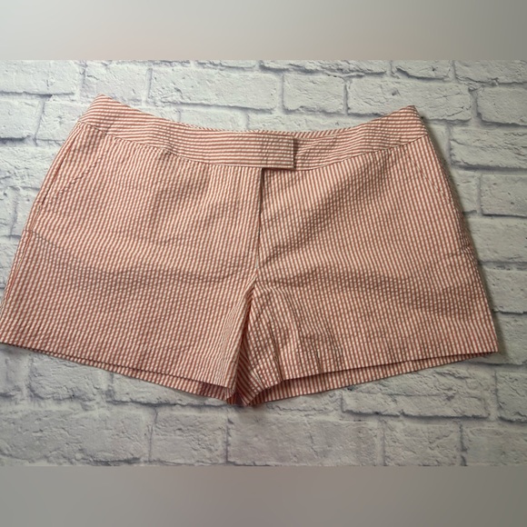 St. Berg Orange & White Striped Seersucker Shorts. Size 14. College Football! - Picture 1 of 8